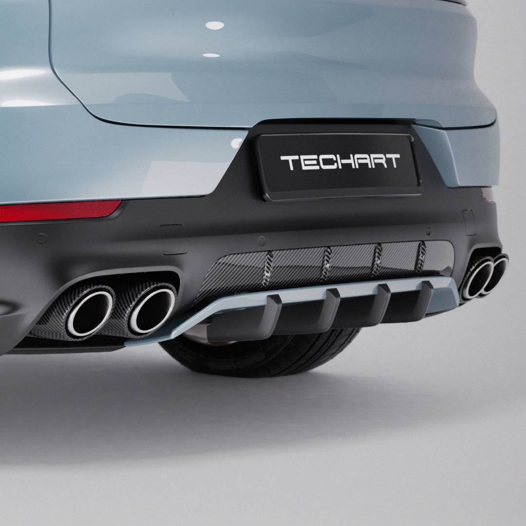 TECHART Endrohr Kit Titan mit Carbon Zierblende (E3)