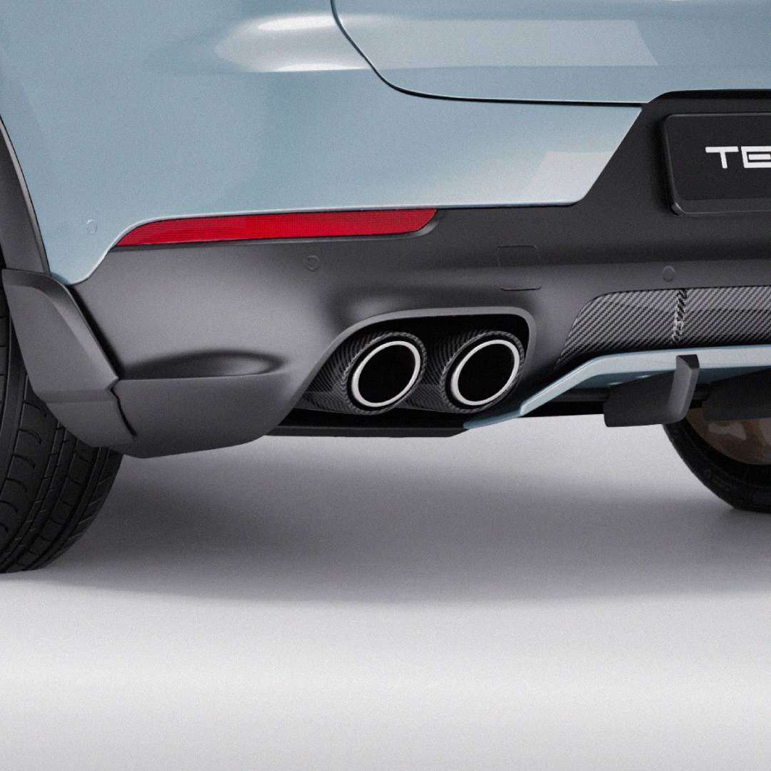 TECHART Endrohr Kit Titan mit Carbon Zierblende (E3)