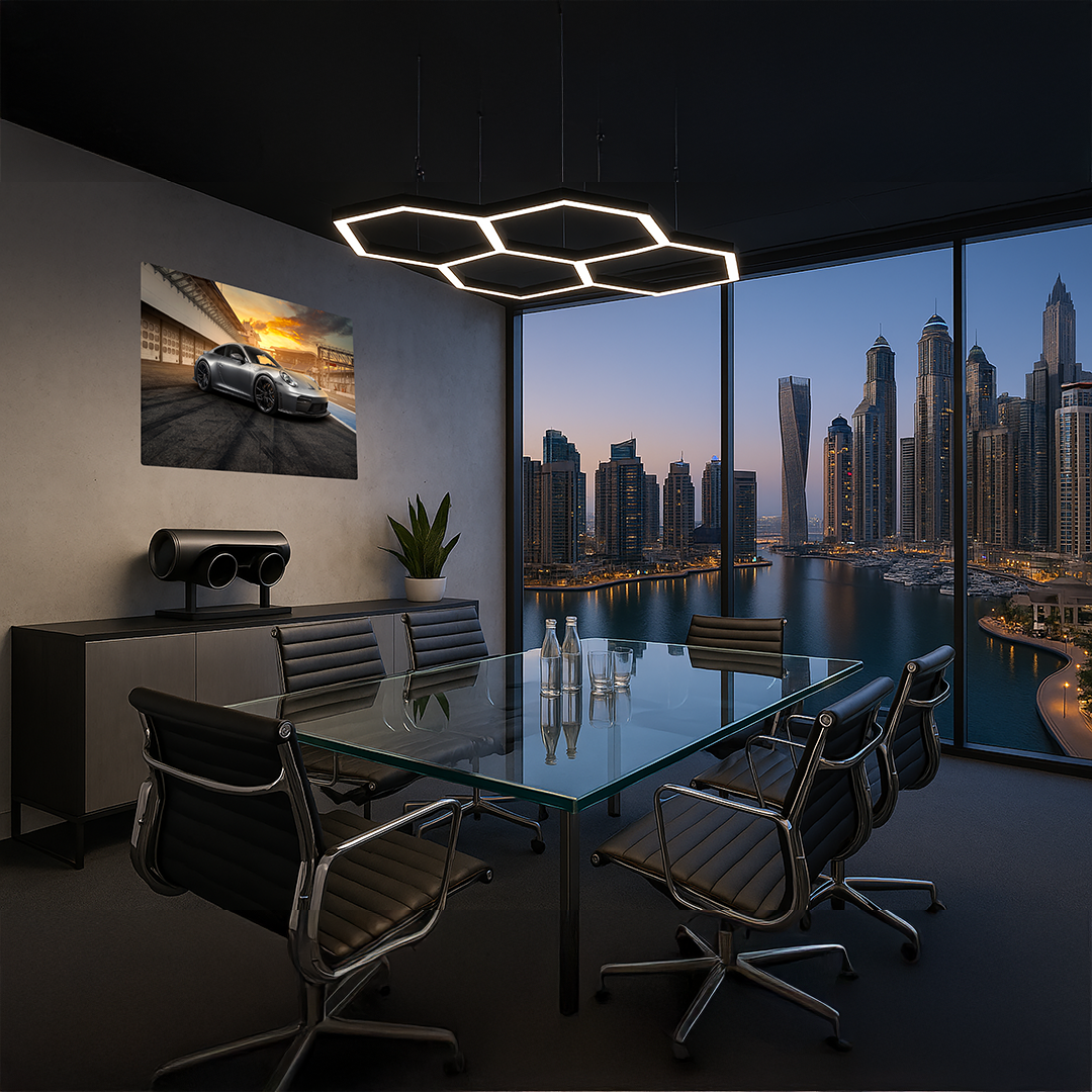 TECHART High Quality Wallprint 100×70 cm GT3 Touring Grey Boxengasse
